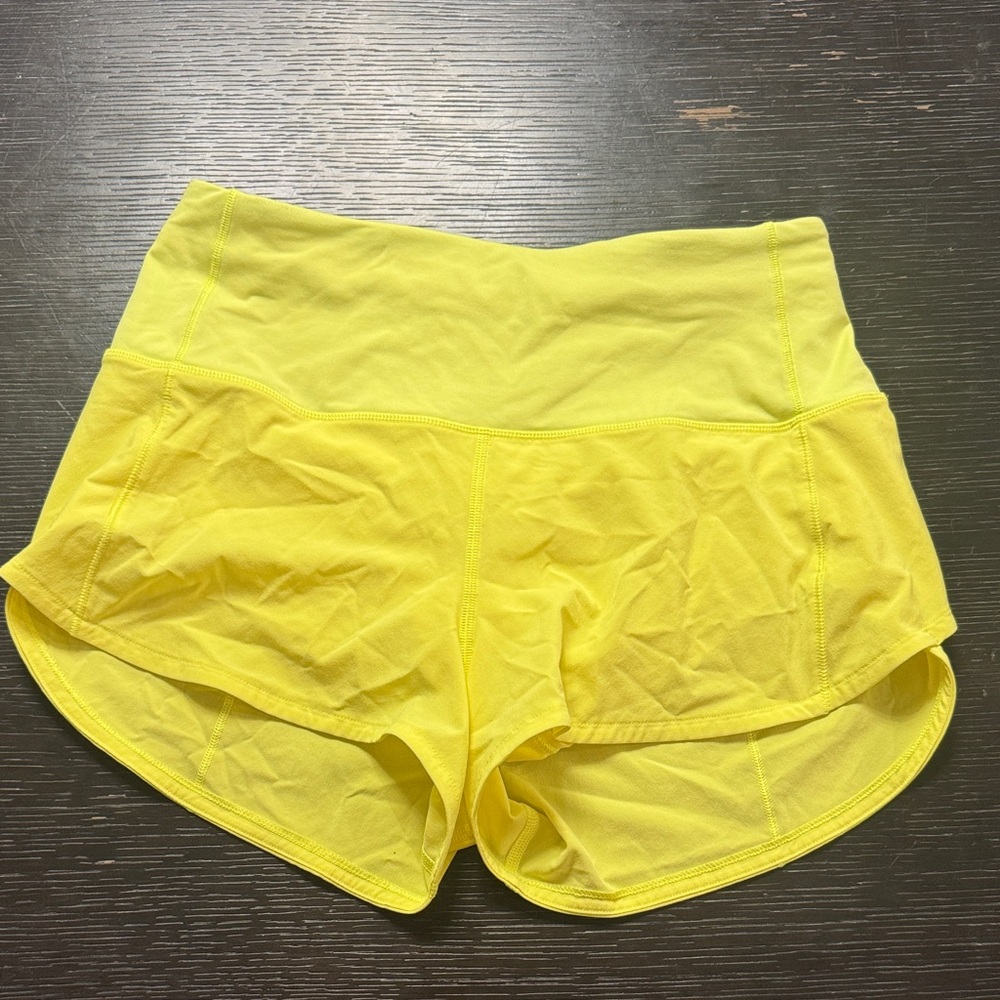 Lululemon Athletica Vibrant Yellow Athletic Shorts size 4